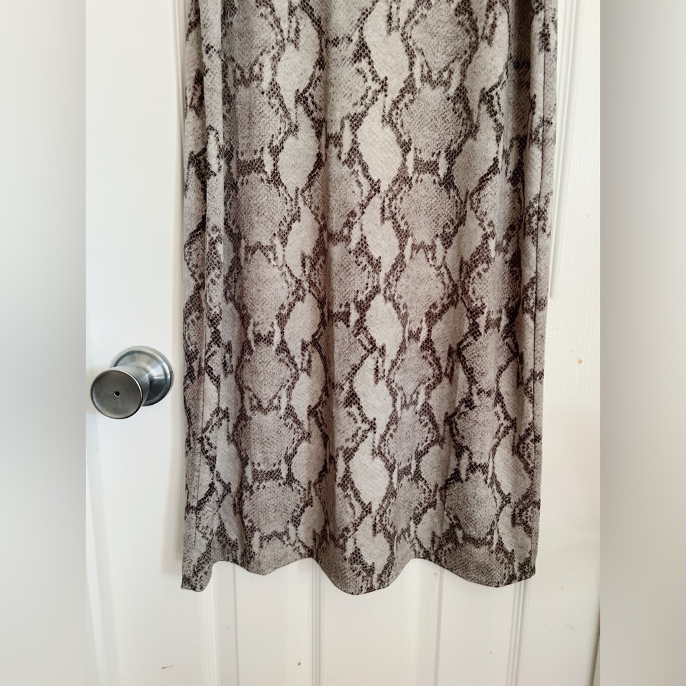 Banana Republic S dress gray snake boa python column stretch sleeveless $89 - Picture 6 of 8